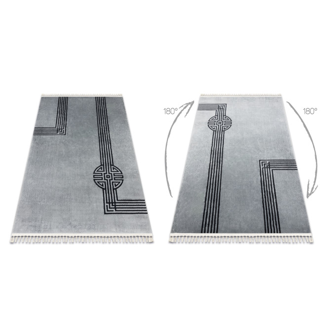 Koberec AMOUR 53116D geometrický / linie, šedý