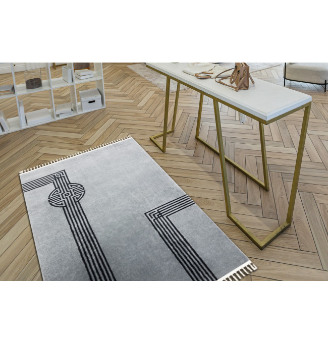 Koberec AMOUR 53116D geometrický / linie, šedý