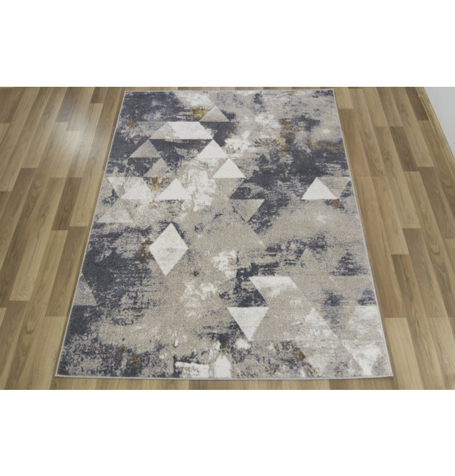 Koberec Zer Lux B595A lesklý béžový/šedý