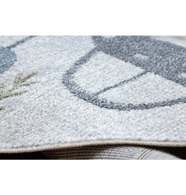 Koberec BONO 8436 auta / uličky, krémový / světle šedý, kruh