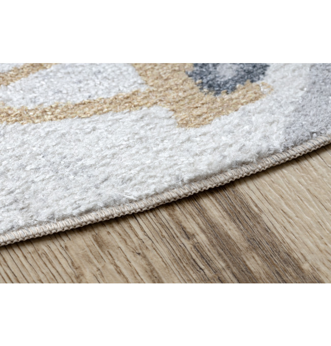 Koberec BONO 8436 auta / uličky, krémový / světle šedý, kruh