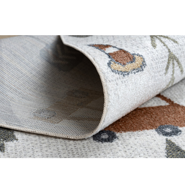 Koberec BONO 8436 auta / uličky, krémový / světle šedý, kruh