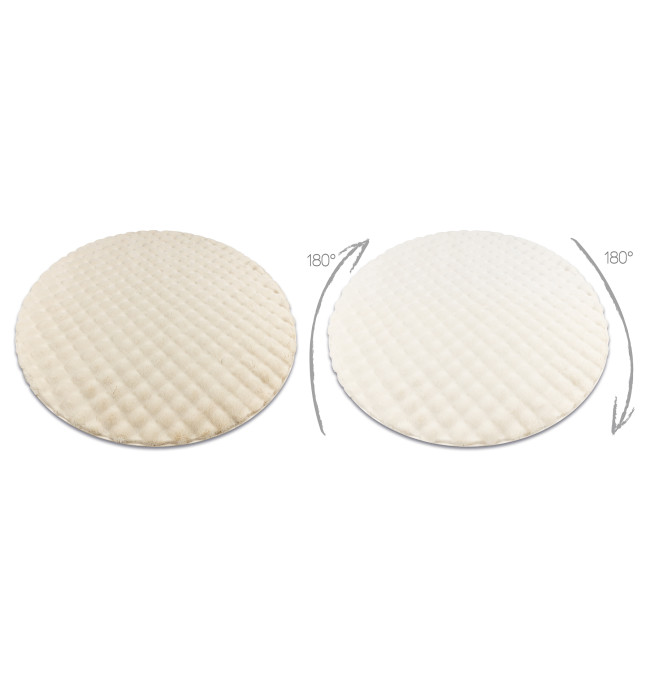 Koberec BUBBLE slonová kost 12 strukturální 3D, kruh