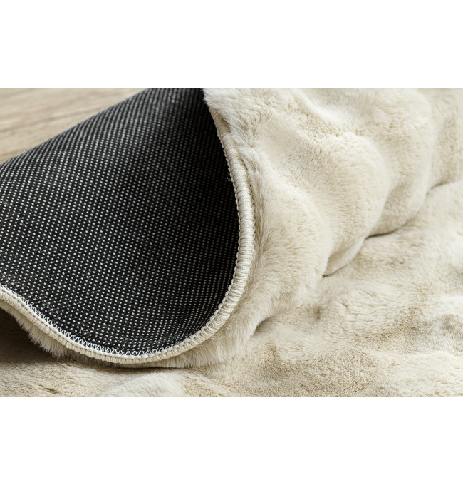 Koberec BUBBLE slonová kost 12 strukturální 3D, kruh