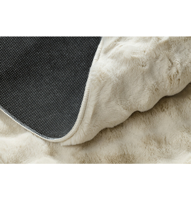 Koberec BUBBLE slonová kost 12 strukturální 3D, kruh