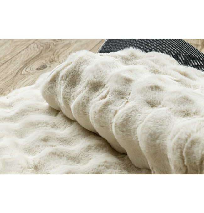 Koberec BUBBLE slonová kost 12 strukturální 3D, kruh