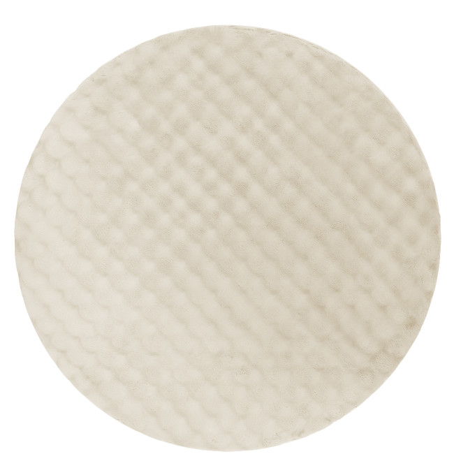 Koberec BUBBLE slonová kost 12 strukturální 3D, kruh