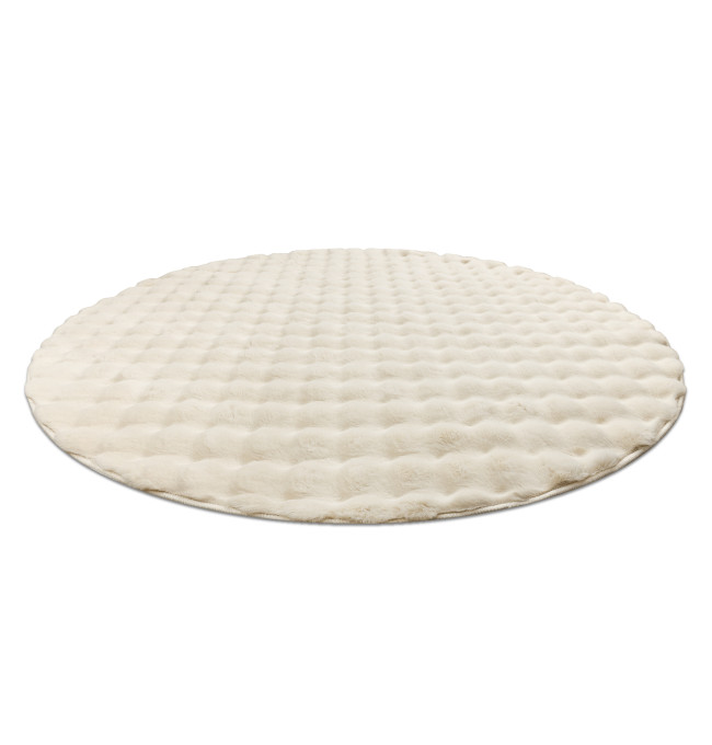 Koberec BUBBLE slonová kost 12 strukturální 3D, kruh