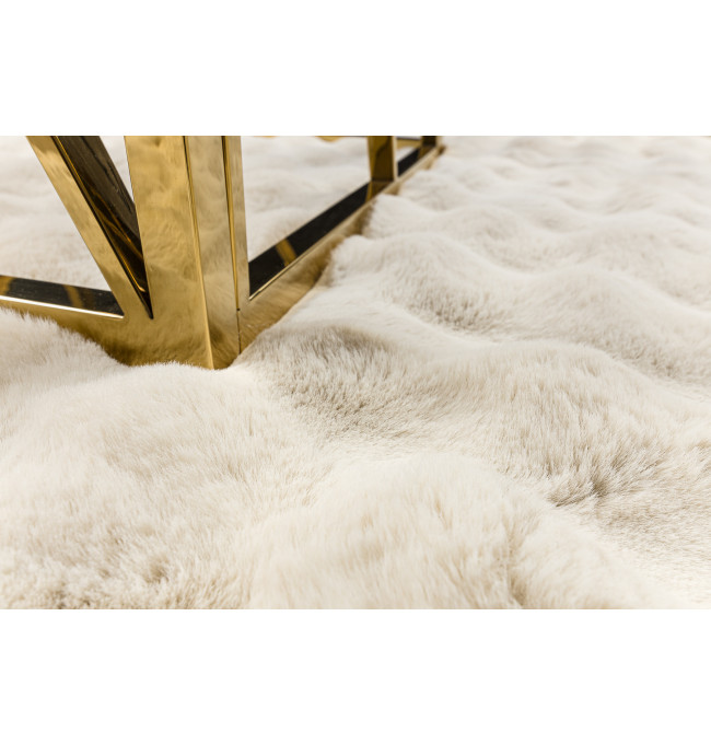 Koberec BUBBLE slonová kost 12 strukturální 3D, kruh