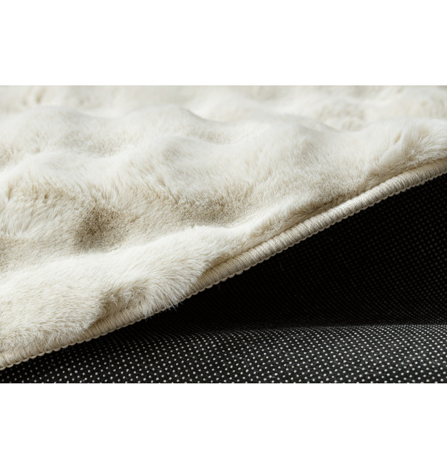 Koberec BUBBLE slonová kost 12 strukturální 3D, kruh