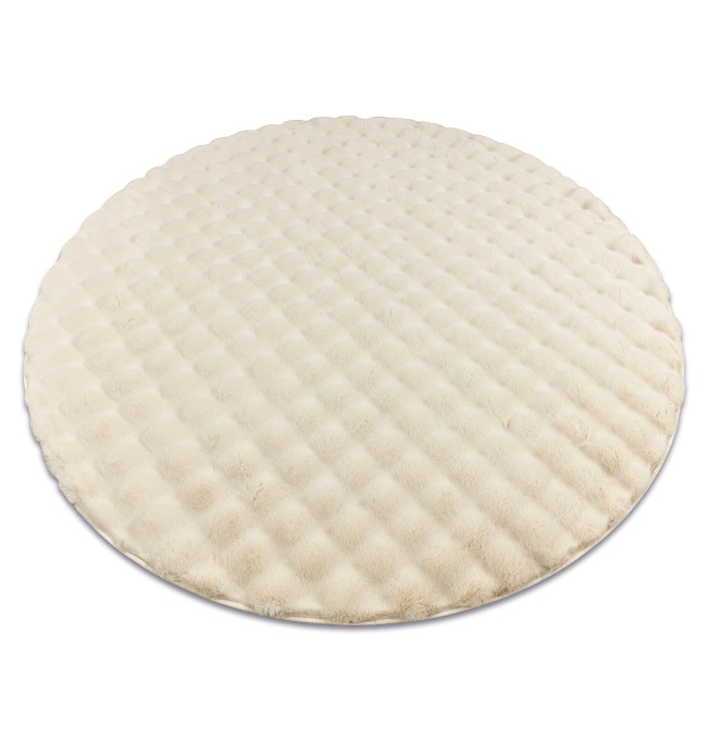 Koberec BUBBLE slonová kost 12 strukturální 3D, kruh