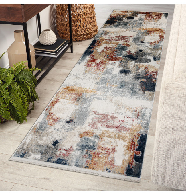 Koberec / běhoun DISTIN 0144B bílý / růžový / pudrový