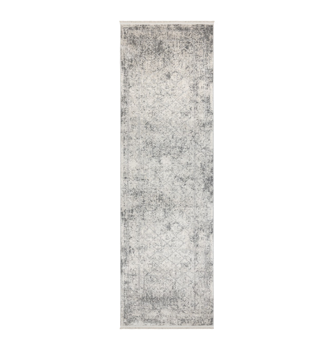 Koberec / běhoun DISTIN 0200A šedý / světle šedý / bílý
