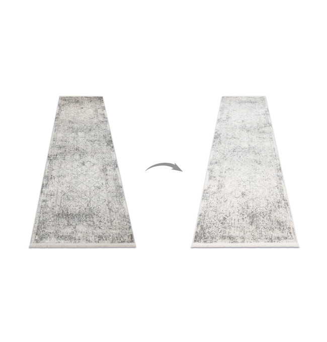 Koberec / běhoun DISTIN 0200A šedý / světle šedý / bílý