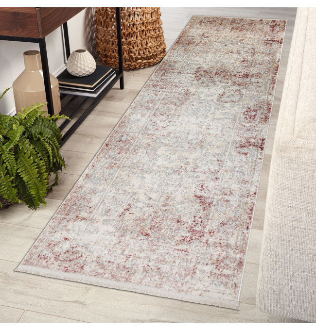 Koberec / běhoun DISTIN 0828A růžový / pudrový / bílý