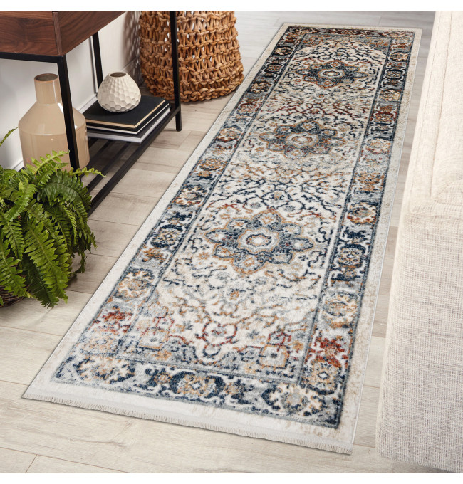 Koberec / běhoun DISTIN 0834A granátový / modrý / žlutý / terrakota