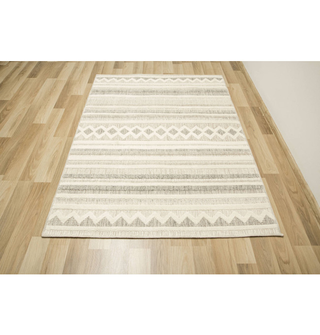 Koberec Cotton C102 Etno / kosočtverce, krémový / šedý / béžový