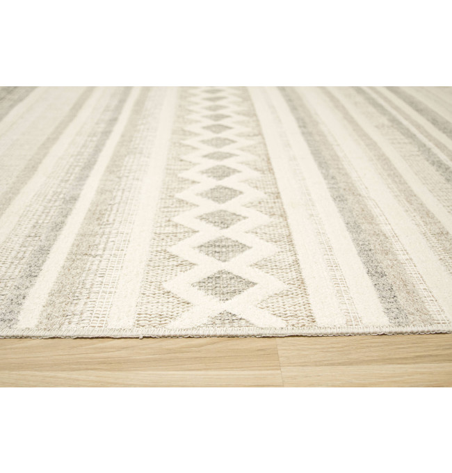Koberec Cotton C102 Etno / kosočtverce, krémový / šedý / béžový