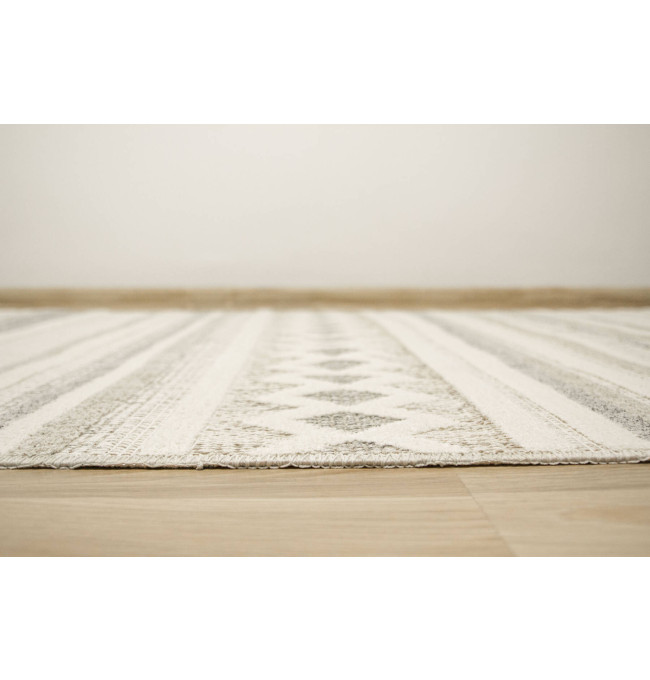Koberec Cotton C102 Etno / kosočtverce, krémový / šedý / béžový
