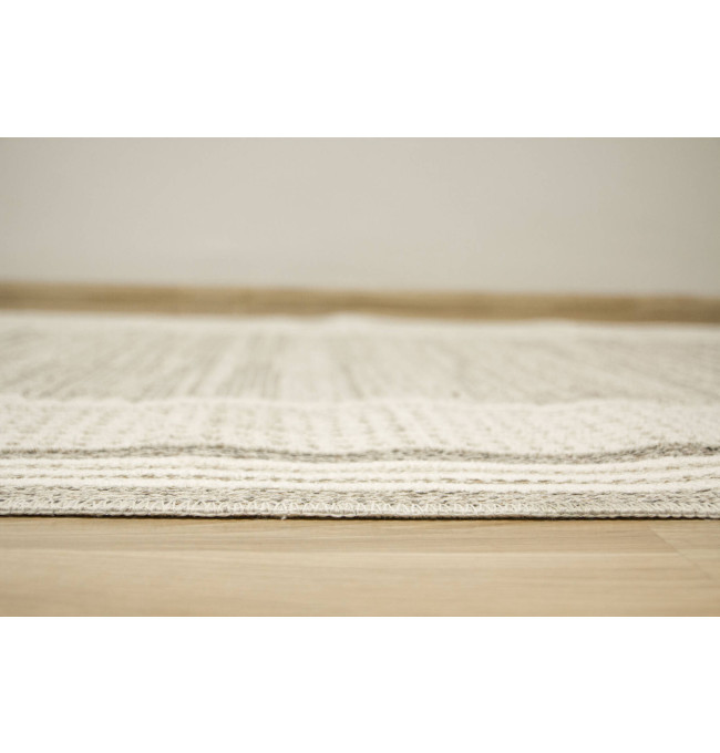 Koberec Cotton C117 rám, krémový / šedý