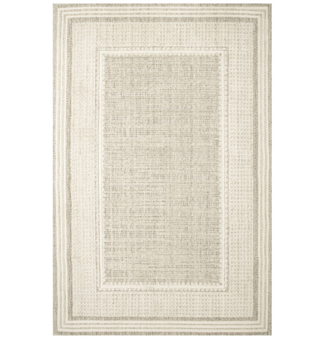 Koberec Cotton C117 rám, krémový / šedý