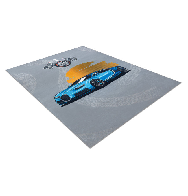Dětský koberec protiskluzový BAMBINO 41730 Auto, šedý / modrý