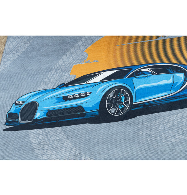 Dětský koberec protiskluzový BAMBINO 41730 Auto, šedý / modrý