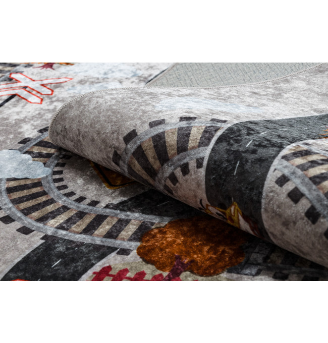 Koberec JUNIOR 51986.803 dráhy / lokomotiva, šedý