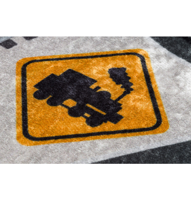 Koberec JUNIOR 51986.803 dráhy / lokomotiva, šedý