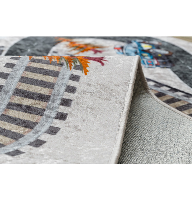 Koberec JUNIOR 51986.803 dráhy / lokomotiva, šedý