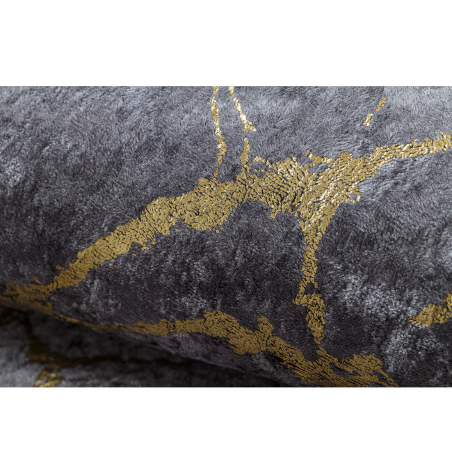 Koberec MIRO 11111.2103 mramor / glamour, tmavě šedý / zlatý
