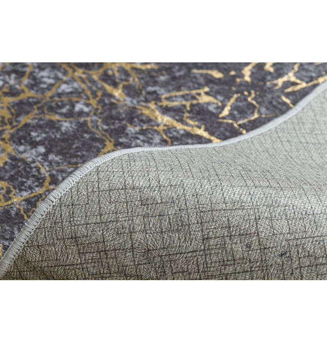 Koberec MIRO 11111.2103 mramor / glamour, tmavě šedý / zlatý