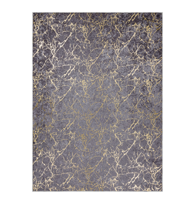Koberec MIRO 11111.2103 mramor / glamour, tmavě šedý / zlatý