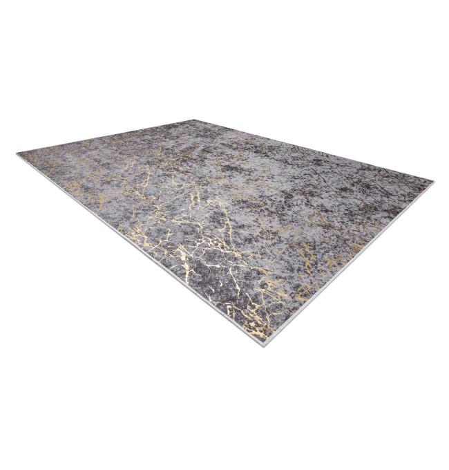 Koberec MIRO 11111.2103 mramor / glamour, tmavě šedý / zlatý