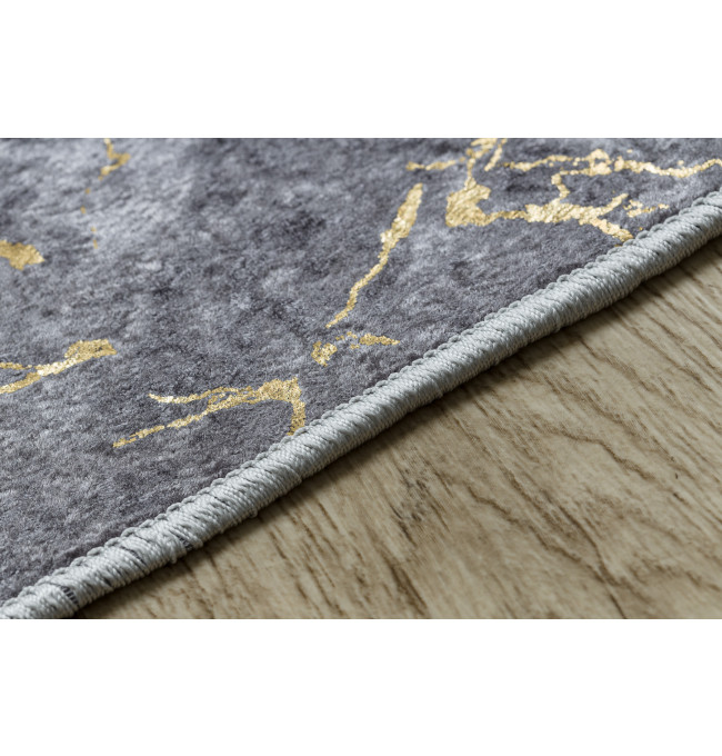 Koberec MIRO 11111.2103 mramor / glamour, tmavě šedý / zlatý