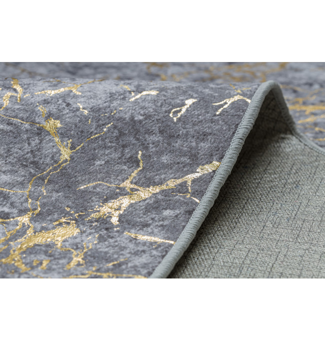 Koberec MIRO 11111.2103 mramor / glamour, tmavě šedý / zlatý