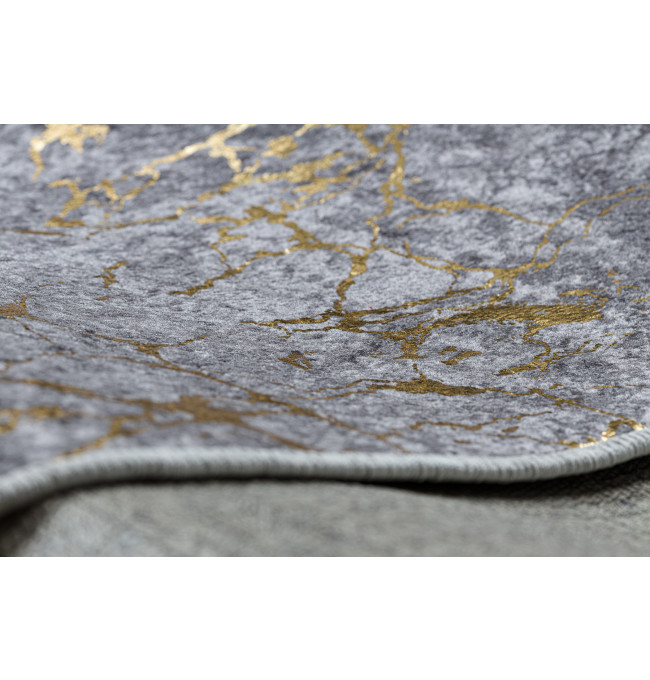 Koberec MIRO 11111.2103 mramor / glamour, tmavě šedý / zlatý