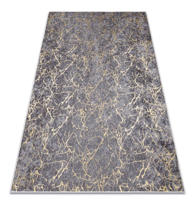 Koberec MIRO 11111.2103 mramor / glamour, tmavě šedý / zlatý