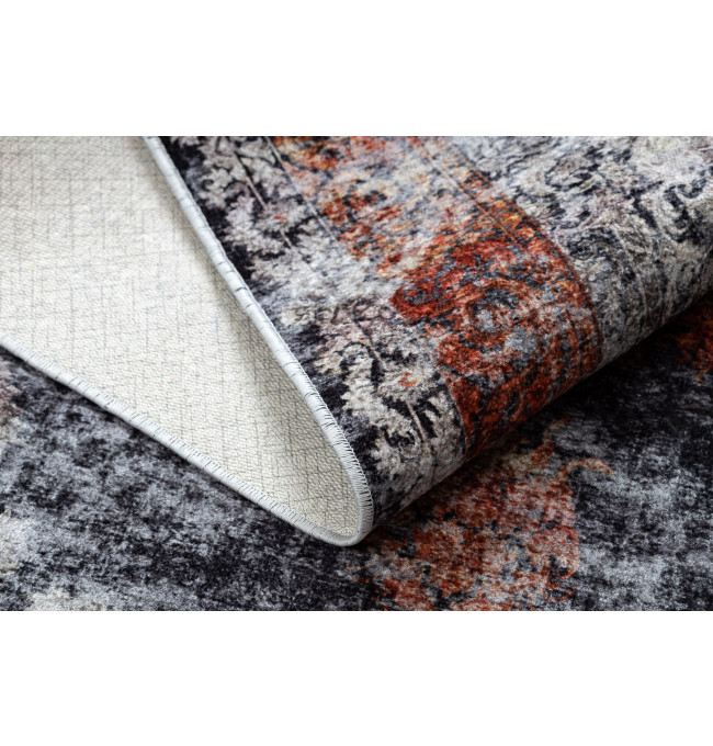 Koberec MIRO 51186.808 Rozeta, ramka - granát/měděný