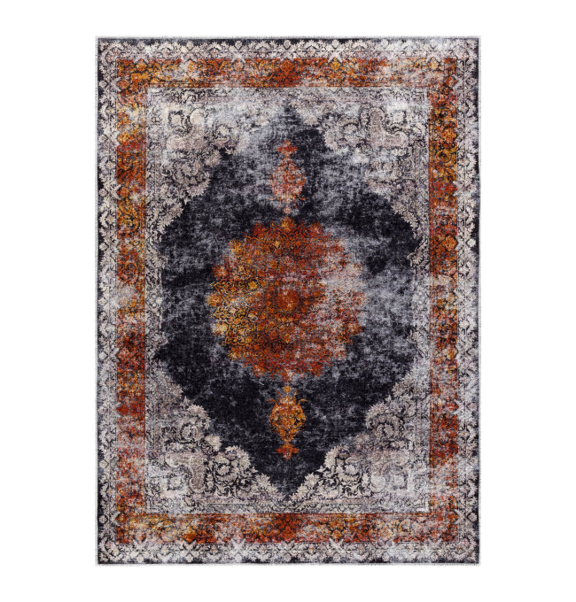 Koberec MIRO 51186.808 Rozeta, ramka - granát/měděný