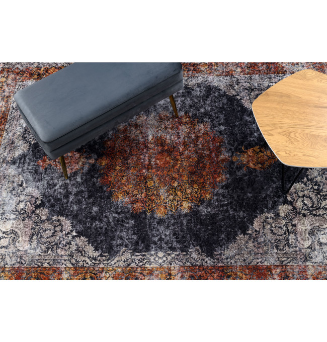 Koberec MIRO 51186.808 Rozeta, ramka - granát/měděný