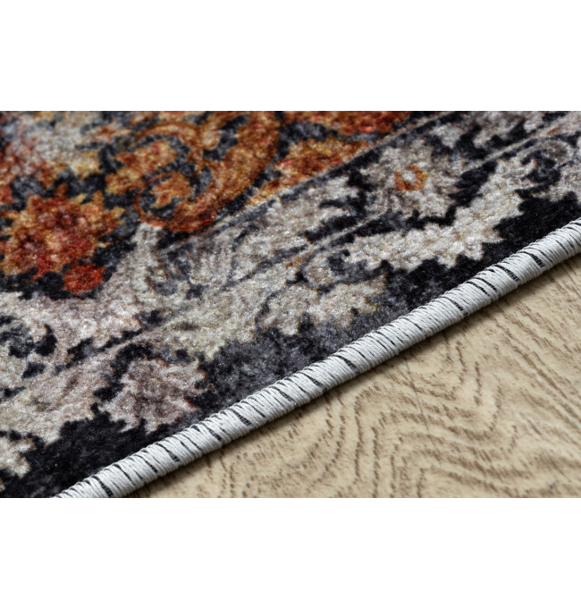 Koberec MIRO 51186.808 Rozeta, ramka - granát/měděný