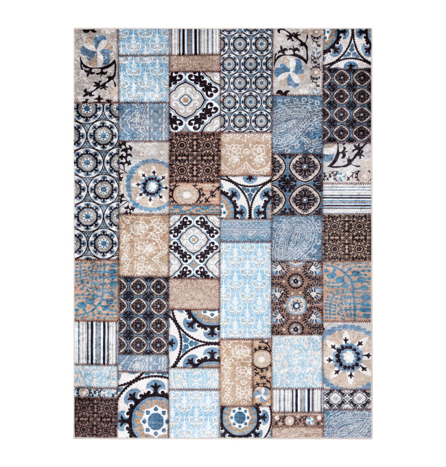Koberec MIRO 51913.802 patchwork, modrý / hnědý