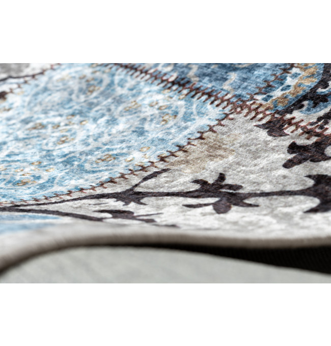 Koberec MIRO 51913.802 patchwork, modrý / hnědý