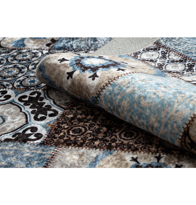 Koberec MIRO 51913.802 patchwork, modrý / hnědý