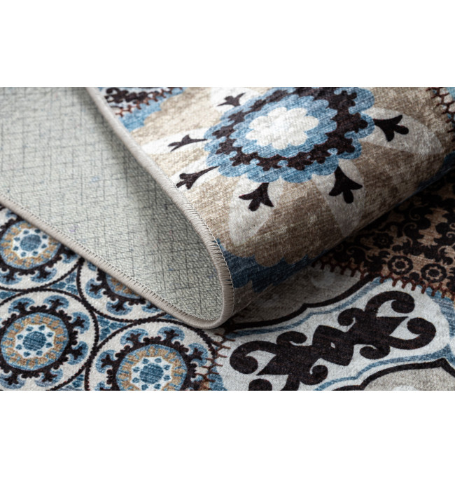 Koberec MIRO 51913.802 patchwork, modrý / hnědý