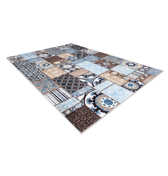 Koberec MIRO 51913.802 patchwork, modrý / hnědý