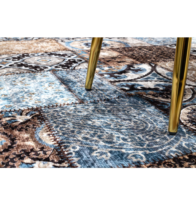 Koberec MIRO 51913.802 patchwork, modrý / hnědý