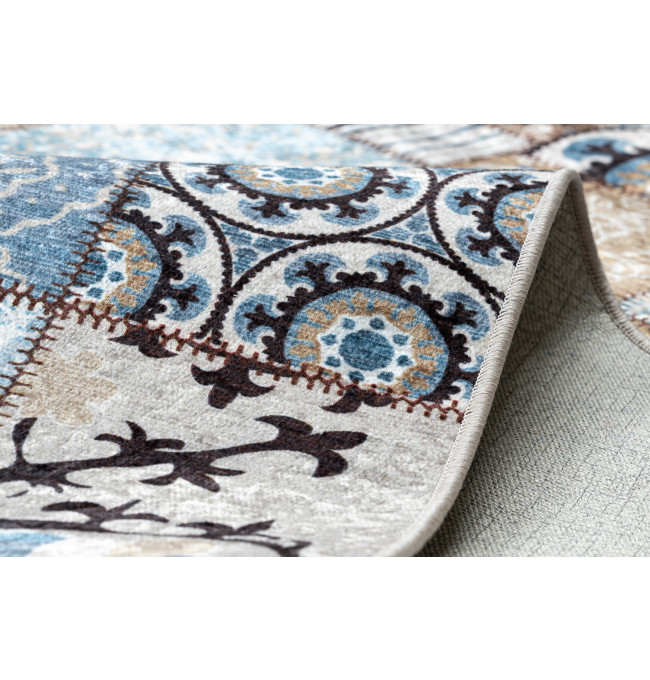 Koberec MIRO 51913.802 patchwork, modrý / hnědý