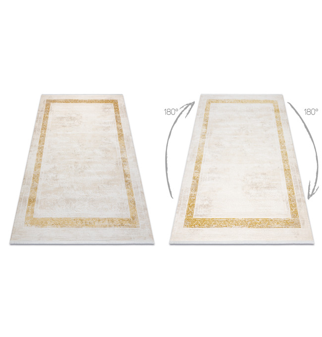Koberec DUKE 51524 krémový / zlatý, rám / řecký / třásně